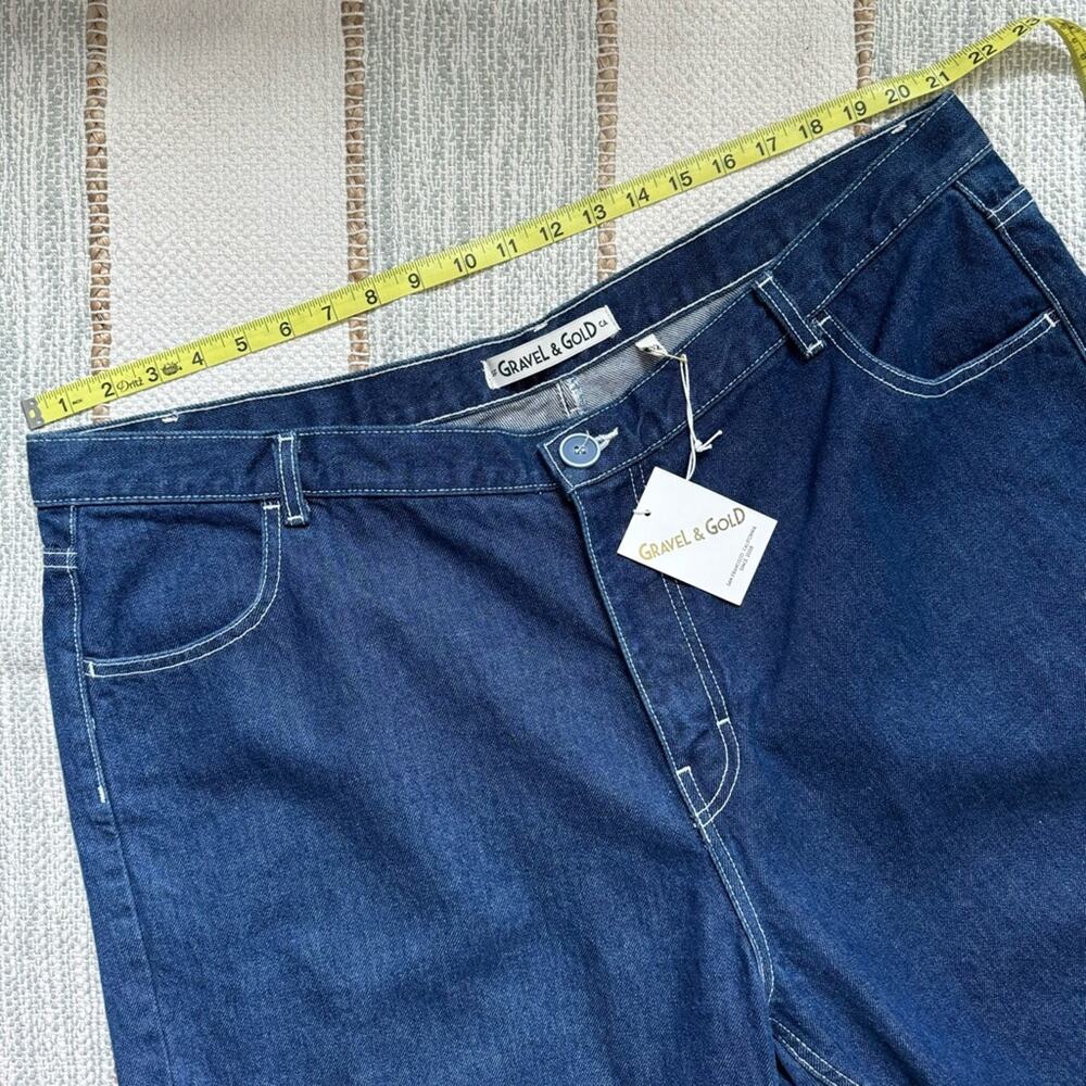 Gravel & Gold Colusa Shasta Dark Wash Relaxed Fit High Rise Tapered Leg Jeans 42 - Picture 9 of 16
